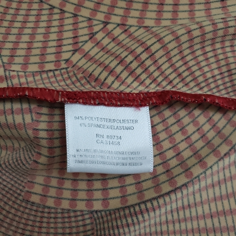 BCBG MaxAzia Surplice V -Neck Tank Brown Geometric Print Women's Dress Size S - Picture 8 of 8